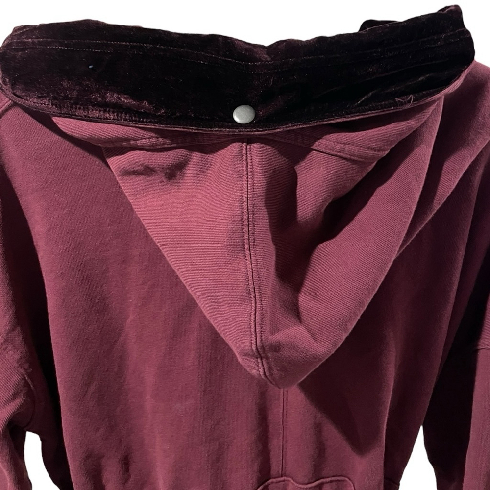 Free People Westwood Hooded Long Cardigan Velvet Trim Size Small - Picture 3 of 11